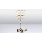 Lionelo - Trotineta pentru copii, Jessy, Pliabila, Pana la 50 Kg, Cu design ergonomic, Cu lumini LED, 56 x 26 x 67-82 cm, 3 ani+, Maro BYNLOE-JESSY_GREY_BROWN