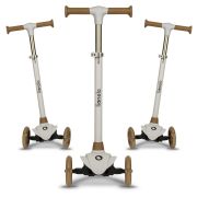 Lionelo - Trotineta pentru copii, Jessy, Pliabila, Pana la 50 Kg, Cu design ergonomic, Cu lumini LED, 56 x 26 x 67-82 cm, 3 ani+, Maro BYNLOE-JESSY_GREY_BROWN
