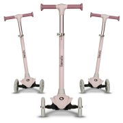 Lionelo - Trotineta pentru copii, Jessy, Pliabila, Pana la 50 Kg, Cu design ergonomic, Cu lumini LED, 56 x 26 x 67-82 cm, 3 ani+, Roz BYNLOE-JESSY_PINK_ROSE