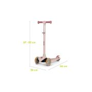 Lionelo - Trotineta pentru copii, Jessy, Pliabila, Pana la 50 Kg, Cu design ergonomic, Cu lumini LED, 56 x 26 x 67-82 cm, 3 ani+, Roz BYNLOE-JESSY_PINK_ROSE