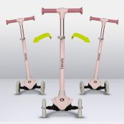 Lionelo - Trotineta pentru copii, Jessy, Pliabila, Pana la 50 Kg, Cu design ergonomic, Cu lumini LED, 56 x 26 x 67-82 cm, 3 ani+, Roz BYNLOE-JESSY_PINK_ROSE