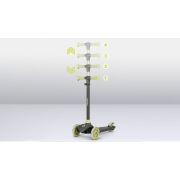 Lionelo - Trotineta pentru copii, Jessy, Pliabila, Pana la 50 Kg, Cu design ergonomic, Cu lumini LED, 56 x 26 x 67-82 cm, 3 ani+, Verde BYNLOE-JESSY_GREY_GREEN