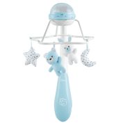 Carusel muzical 3 in 1 Chicco Rainbow cu proiectie, bleu, 0 luni+ CHC1104120-1
