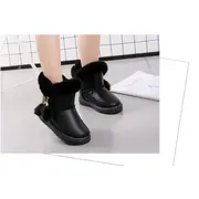 Cizme negre imblanite cu ciucurei LI002A-1-AC