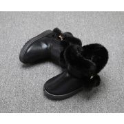 Cizme negre imblanite cu ciucurei LI002A-1-AC