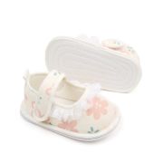 Pantofiori ivoire cu floricele imprimate si danteluta aplicata LIBP3110-5-cd4