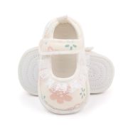 Pantofiori ivoire cu floricele imprimate si danteluta aplicata LIBP3110-5-cd4