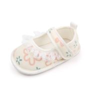 Pantofiori ivoire cu floricele imprimate si danteluta aplicata LIBP3110-5-cd4