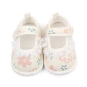 Pantofiori ivoire cu floricele imprimate si danteluta aplicata LIBP3110-5-cd4