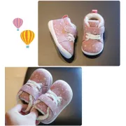 Pantofi imblaniti roz cu picatele albe (marime disponibila: 6-9 luni (marimea 19 incaltaminte)) lihyw19-2-ca.6-9 luni (marimea 19 incaltaminte)
