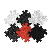 Covoras ortopedic senzorial puzzle set  rosu si negru pentru bebelusi muffik - okemfk-023-3