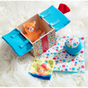 Set jucarii bebe in cutie cadou din lemn - okemd30731