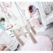 Leagan Pentru Copii Si Bebelusi, Catifea Velvet, Perna Detasabila Ursulet Teddy Vintage Beige Pjb202401