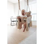 Leagan Pentru Copii Si Bebelusi, Catifea Velvet, Perna Detasabila Ursulet Teddy Vintage Beige Pjb202401