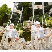 Leagan Pentru Copii Si Bebelusi, Catifea Velvet, Perna Detasabila Ursulet Teddy Vintage Beige Pjb202401