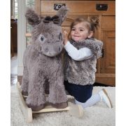 Little Bird Told Me - Norbert Rocking Donkey, Pentru Copii De Peste 9 Luni, Balansoare Din Lemn, Tesaturi Senzoriale Pentru Fetite Si Baieti Pjblb3088