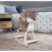 Little Bird Told Me - Willow Rocking Deer, Pentru Copii De Peste 9 Luni, Balansoare Din Lemn, Tesaturi Senzoriale Pentru Fetite Si Baieti Pjblb3106