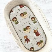 MimiNu - Cearceaf cu elastic pentru landou, carucior si cosulet, Dimensiune 80x35 cm, Din bumbac certificat Oeko Tex Standard 100, Teddy Bear On Moon BYN6426972023528