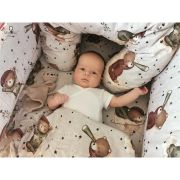 MimiNu - Paturica de infasat cu doua fete, Cu multiple utilizari, Cu inchidere arici velcro, Dimensiune 75x75 cm, Din bumbac certificat Oeko Tex Standard 100, Teddy Bear On Moon BYN6426972023481