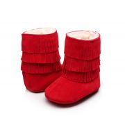 Cizmulite rosii cu franjuri pentru fetite (marime disponibila: 9-12 luni (marimea 20 incaltaminte)) amzh0306-1-nw6.9-12 luni (marimea 20 incaltaminte)