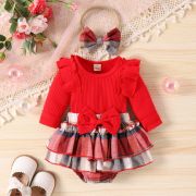 Costumas cu body rosu pentru fetite - Lolita MB798-2-de2