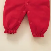 Salopeta rosie cu boneta pentru bebelusi AD839-de2