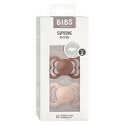 Bibs - set 2 suzete supreme latex, tetina simetrica, 6 luni +-blush/woodchuck  bbb270337
