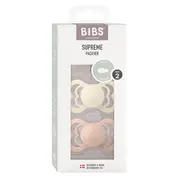Bibs - set 2 suzete supreme silicon, tetina simetrica, 6 luni +-ivory/blush bbb260216