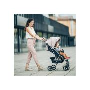 Carucior sport pliabil automat Lux Usor 6.6 Kg Tehnologie inovatoare One-Hand Folding De la 6 luni pana la 22 kg Din aluminiu Cu benzi reflectorizante pe capotina FreeON Beige/Black BYN44701