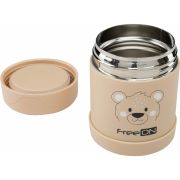 Termos pentru alimente solide, Din otel inoxidabil, Mentine cald pana la 12 ore si rece pana la 24 ore, Conform cu standardul european de securitate EN12546, FreeON, Beige Bear BYN380739