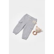 Pantaloni cu buzunare laterale, Two thread, 100%bumbac organic - Gri, BabyCosy (Marime: 3-6 Luni) JEMBC-CSY8016-3