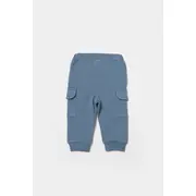 Pantaloni cu buzunare laterale, Two thread, 100%bumbac organic - Indigo, BabyCosy (Marime: 3-6 Luni) JEMBC-CSY8017-3