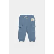 Pantaloni cu buzunare laterale, Two thread, 100%bumbac organic - Indigo, BabyCosy (Marime: 9-12 luni) JEMBC-CSY8017-9