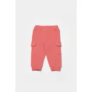 Pantaloni cu buzunare laterale, Two thread, 100%bumbac organic - Rose, BabyCosy (Marime: 12-18 Luni) JEMBC-CSY8018-12