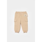 Pantaloni cu buzunare laterale, Two thread, 100%bumbac organic - Stone, BabyCosy (Marime: 6-9 luni) JEMBC-CSY8019-6