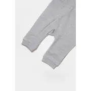 Salopeta cu fermoar, Two thread, BabyCosy, 100% bumbac organic, Gri (Marime: 6-9 luni) JEMBC-CSY8028-6