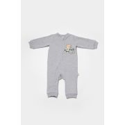 Salopeta cu fermoar, Two thread, BabyCosy, 100% bumbac organic, Gri (Marime: 6-9 luni) JEMBC-CSY8028-6