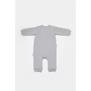 Salopeta cu fermoar, Two thread, BabyCosy, 100% bumbac organic, Gri (Marime: 9-12 luni) JEMBC-CSY8028-9