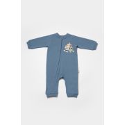 Salopeta cu fermoar, Two thread, BabyCosy, 100% bumbac organic, Indigo (Marime: 3-6 Luni) JEMBC-CSY8029-3