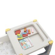 Scaun de masa 3 in1 transformabil in scaun si masuta cu placa lego olmitos  beige animals lvtkha033a