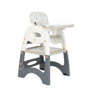 Scaun de masa 3 in1 transformabil in scaun si masuta cu placa lego olmitos  beige animals lvtkha033a