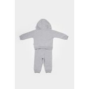 Set hanorac cu gluga si pantaloni, Two thread, 100%bumbac organic - Gri, BabyCosy (Marime: 12-18 Luni) JEMBC-CSY8000-12