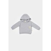 Set hanorac cu gluga si pantaloni, Two thread, 100%bumbac organic - Gri, BabyCosy (Marime: 18-24 Luni) JEMBC-CSY8000-18
