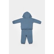 Set hanorac cu gluga si pantaloni, Two thread, 100%bumbac organic - Indigo, BabyCosy (Marime: 3-6 Luni) JEMBC-CSY8001-3