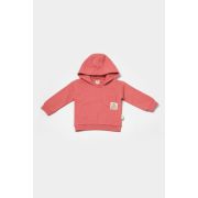 Set hanorac cu gluga si pantaloni, Two thread, 100%bumbac organic - Rose, BabyCosy (Marime: 12-18 Luni) JEMBC-CSY8002-12