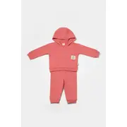 Set hanorac cu gluga si pantaloni, Two thread, 100%bumbac organic - Rose, BabyCosy (Marime: 3-6 Luni) JEMBC-CSY8002-3