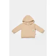 Set hanorac cu gluga si pantaloni, Two thread, 100%bumbac organic - Stone, BabyCosy (Marime: 3-6 Luni) JEMBC-CSY8003-3