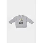 Set hanorac si pantaloni, Two thread, 100%bumbac organic - Gri, BabyCosy (Marime: 3-6 Luni) JEMBC-CSY8024-3