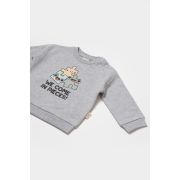 Set hanorac si pantaloni, Two thread, 100%bumbac organic - Gri, BabyCosy (Marime: 6-9 luni) JEMBC-CSY8024-6