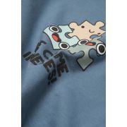 Set hanorac si pantaloni, Two thread, 100%bumbac organic - Indigo, BabyCosy (Marime: 12-18 Luni) JEMBC-CSY8025-12